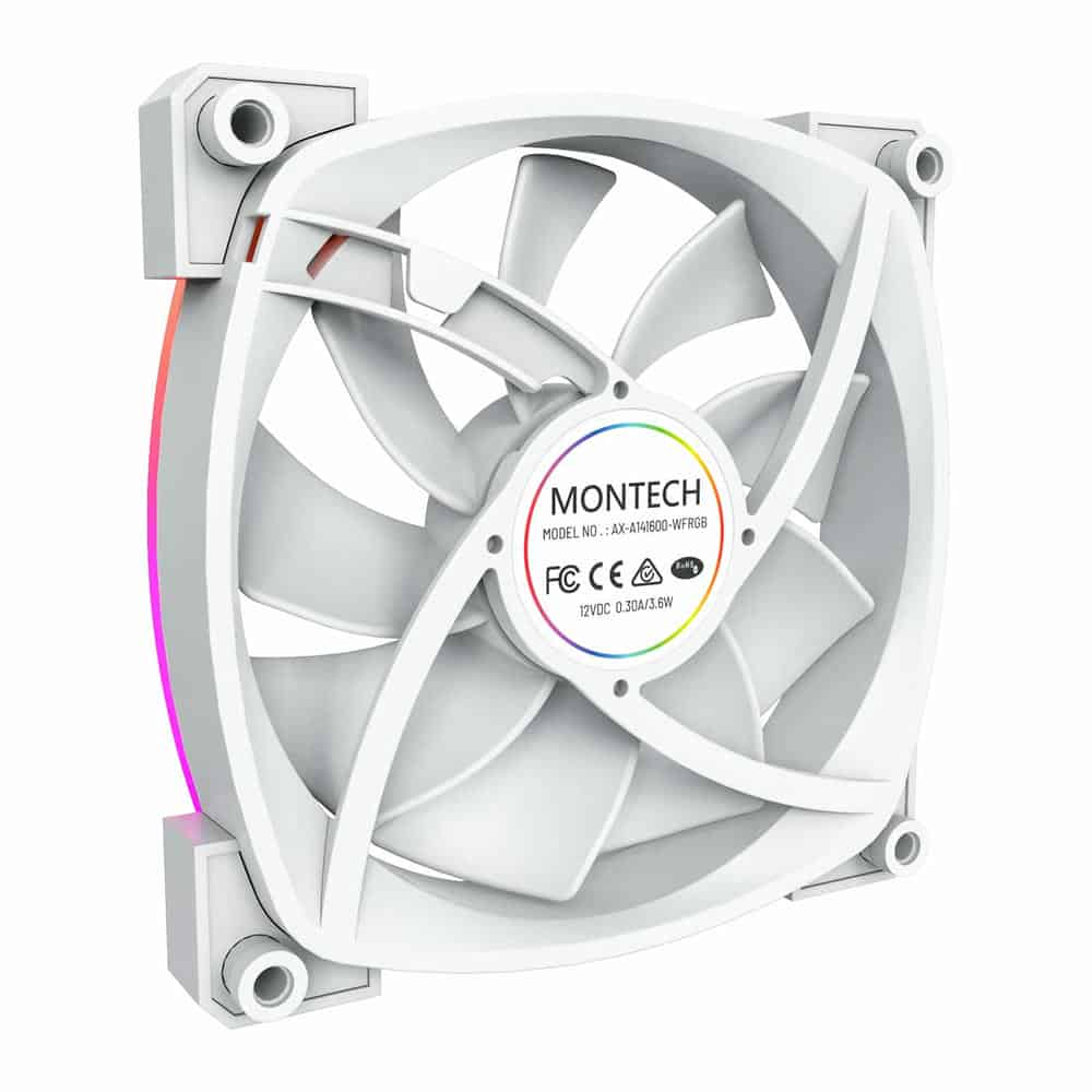 (image for) Montech AX140 PWM White 140mm ARGB Case Fan